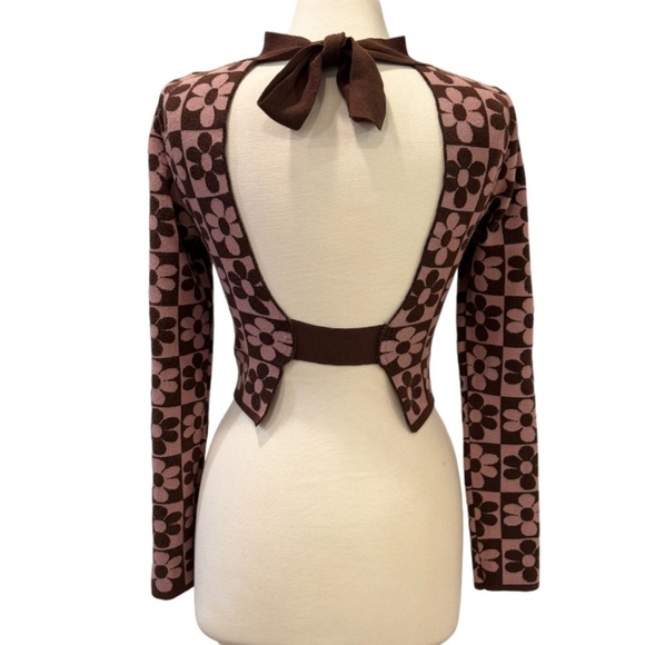 DREAMERS BY DEBUT Women's Backless Sweater Crop Top Size S/M - Picture 4 of 7